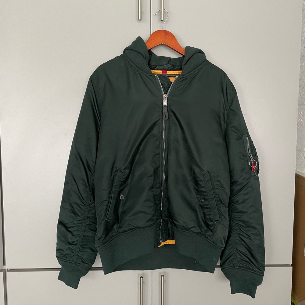 Alpha industries hooded bomber jacket